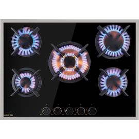 Klarstein Plaque de cuisson à gaz Goldflame Prime brûleurs en laiton brûleur vitrocéramique