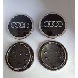 Lot De 4 Centres De Roue Cache Moyeu Noir 69mm Audi A3 A4 A5 A6 Tt