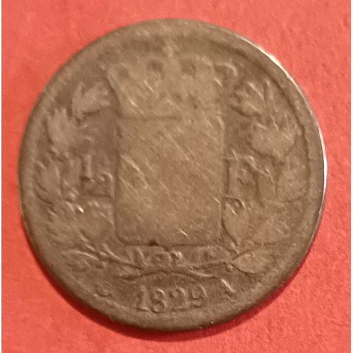 France 1 /2 Franc Charles X 1829 A Argent Demi Franc 50 Centimes