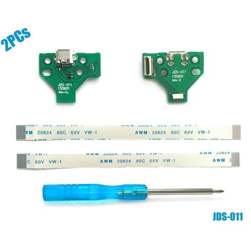 2pcs Jds-011 Replacement Prise De Port De Charge Micro Usb Pour Manette Ps4, Chargeur De Ports De Chargement Usb Socket Adaptateu