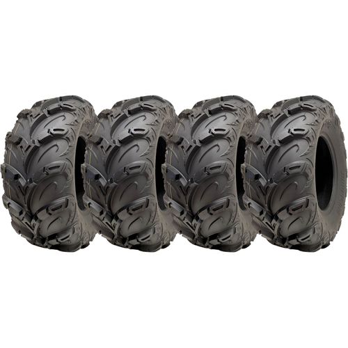 25x10.00-12 ATV Quad Tyres OBOR Mudsling E-Marked Road Legal 200kgs (Set of 4)