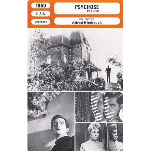 Fiche Monsieur Cinema Psychose De Alfred Hitchcock Avec Anthony Perkins, Janet Leigh Et Vera Miles