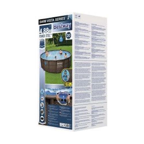 Piscine tubulaire ronde Bestway (4,88x1,22) avec 4 hublots
