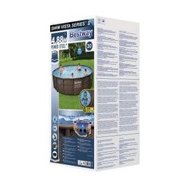 Piscine tubulaire ronde Bestway (4,88x1,22) avec 4 hublots