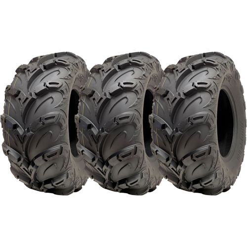 25x10.00-12 ATV Quad Tyres OBOR Mudsling E-Marked Road Legal 200kgs (Set of 3)