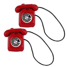 Lot De 2 Mini-Téléphones Rétro, Modèle De Machine À Écrire Miniature, Décoration De Scène