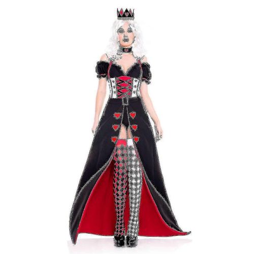 Costume De Reine De C?ur Alice Au Pays Des Merveilles, Costume De Reine Du Poker, Déguisement D'halloween, Robe-S