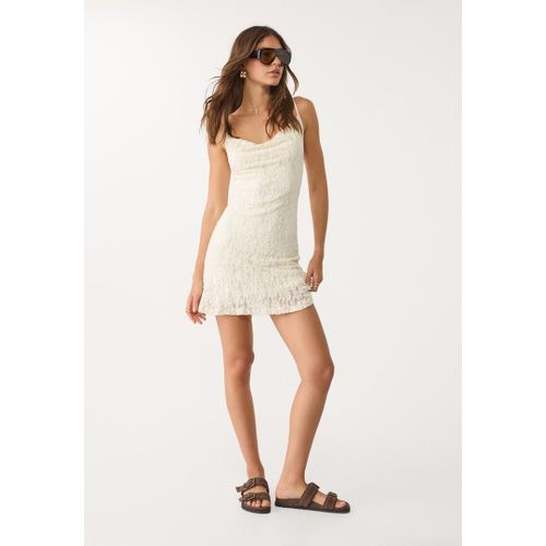 Stradivarius Robe Courte À Bretelles En Dentelle Écru Xl