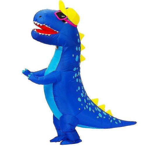 Costume De Dinosaure Gonflable T-Rex Bleu Pour Adulte, Mascotte Amusante De Dessin Animé, Fête D'halloween, Cosplay, Déguisement Pour Adulte
