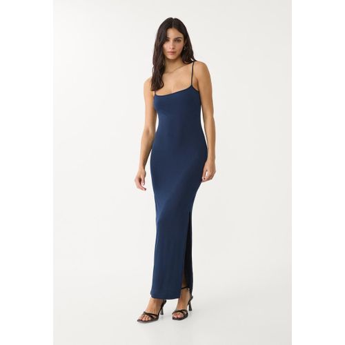 Stradivarius Robe Longue À Bretelles Marine Xl