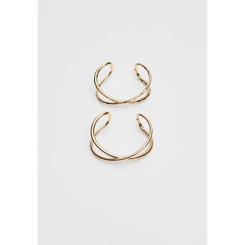 Stradivarius Lot 2 Bracelets Manchettes Dorés Or Os