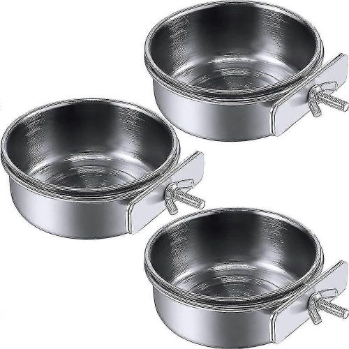 Lot De 3 Mangeoires À Oiseaux En Acier Inoxydable Pour Perroquets