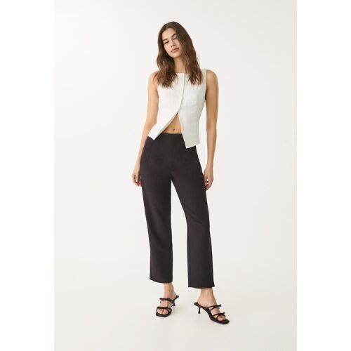 Stradivarius Pantalon Habillé À Pinces Noir 42