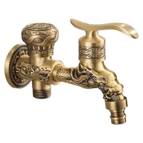 Robinet de jardin à double vidange, style antique, robinet de jardin à levier à double boule