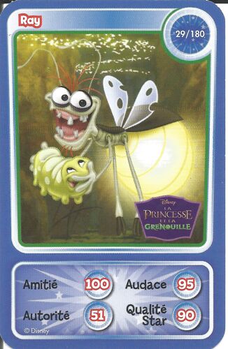 Carte À Jouer. Carte De Jeu. Auchan. Disney. Pixar. La Princesse Et La Grenouille. Ray 29 / 180