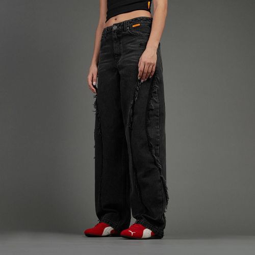 Snipes S Cube Inside Out Baggy Denim Femme Pantalons Gris Taille 26 Vêtements