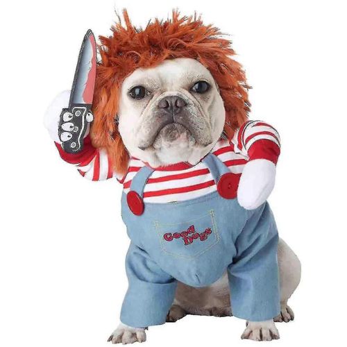 Costumes De Chien Poupée Mortelle Chucky Vêtements Pet Christmas Party Cosplay Tenue Avec Casquette-Adulte-L-Mâle