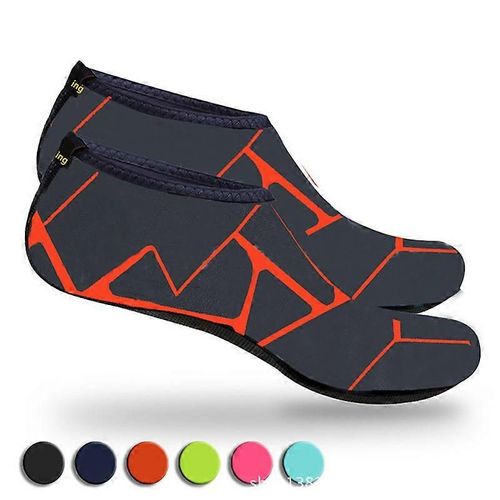 Evago 3mm Peau D'eau Chaussures Aqua Chaussettes Pour Les Sports Nautiques Plage Piscine Surf-Gris Orange-Adulte-M-Mâle