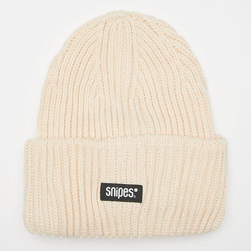 Snipes Woven Logo Knit Beanie Unisex Bonnets Beige Taille One Size Accessoires