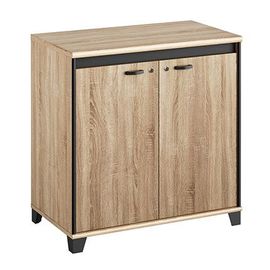 Commode 2 Portes 80x46x82 Cm Sononma Et Gris - Rafael