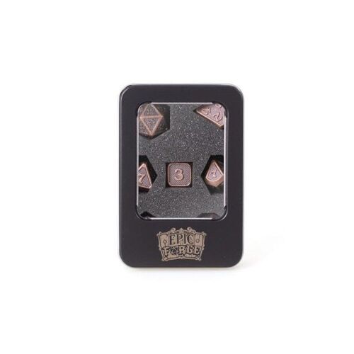 Epic Forge Lot 7 Dés Métal 14mm (Boite Métal) - Solid Bronze