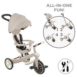 Tricycle Évolutif Explorer 4 En 1 Deluxe Eco Taupe