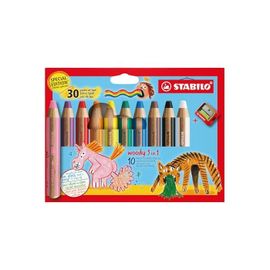 Stabilo Crayon Multi-Talents Woody 3 En 1, Étui De 10 30 Ans