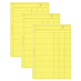 Elve Lot De 3 Blocs Audit 3 Colonnes + Entête 297x210 80 Pages Jaune