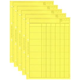 Elve Lot De 5 Blocs Audit 6 Colonnes + Entête 297x210 80 Pages Jaune