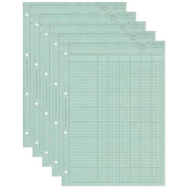 Elve Lot De 5 Blocs Audit 6 Colonnes + Entête 297x210 80 Pages Bleu