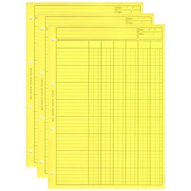 Elve Lot De 3 Blocs Audit 6 Colonnes + Entête 297x210 80 Pages Jaune