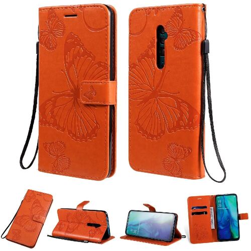 Flip Étui Pour Oppo Reno 10x Zoom Cuir Pu Couverture Antichoc Avec Support De Fente Pour Carte Flip Kickband Couverture Magnétique - Couleur orange