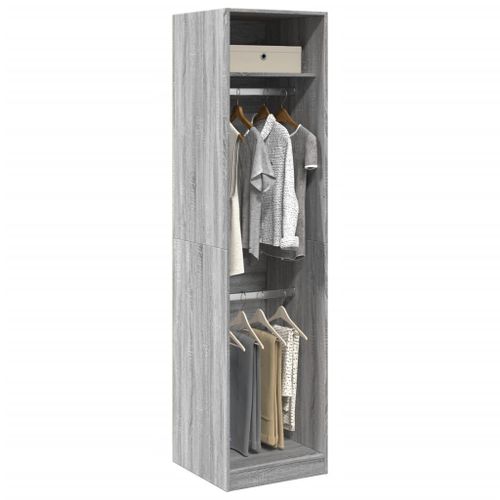 Vidaxl Garde-Robe Gris Sonoma 50x50x200 Cm Bois D'ingénierie