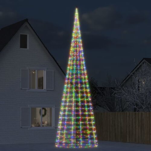 vidaXL Arbre de Noël lumineux sur mât de drapeau 3000LED coloré 800 cm
