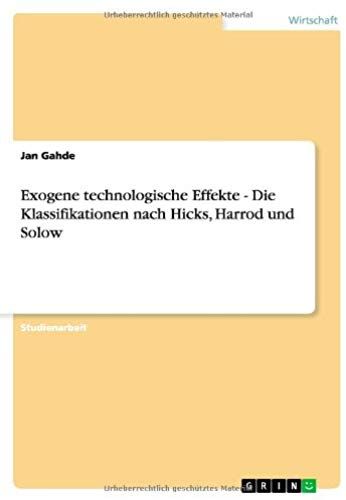 Exogene Technologische Effekte - Die Klassifikationen Nach Hicks, Harrod Und Solow