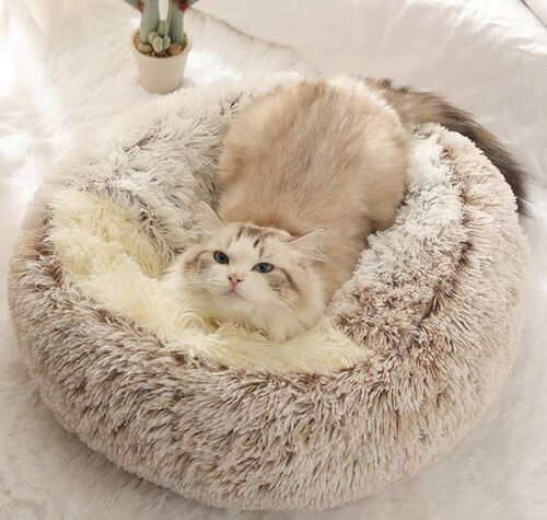 Panier Anti Stress Extra Doux Lit Pour Chat Grotte Niche Apaisant Panier De Chien Canapé Confortable Lavable Maison Coussin ,Antidérapant