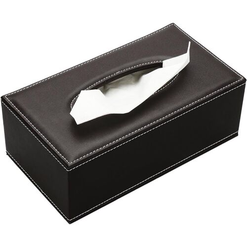 Boîte à mouchoirs en Cuir pour la Maison, Le Bureau et la Voiture (Marron)