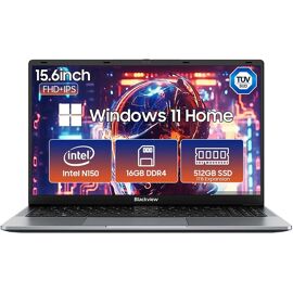 PC Portable Blackview Acebook 6 - 15.6" Intel Twin Lake N150,16 Go RAM 512 Go SSD,Windows 11 Home Ordinateur Portable - QWERT - Gris