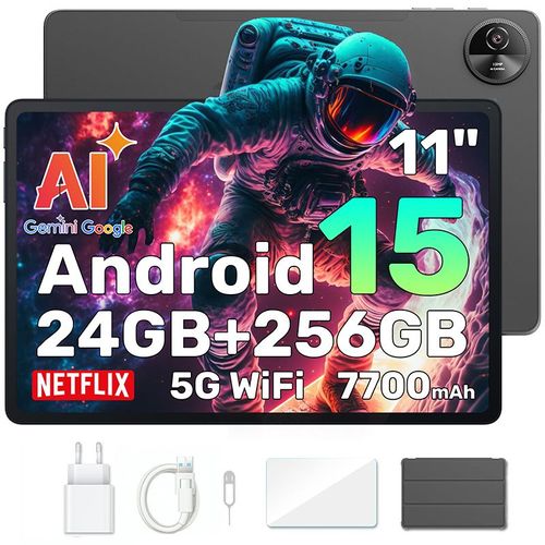 Oscal Pad 90 Pro 4G Tablette x Duoke AI 11" 1080P, Android 15, 24Go+256Go/SD 2To 7700mAh 13MP+8MP, 5G Wifi,Dual SIM,WPS - Gris