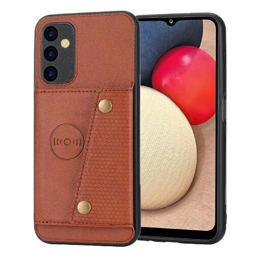 Portefeuille Étui Pour Samsung Galaxy A14 4g/5g Buit En Fer Protection Antichoc Béquille Titulaire De La Carte Étui Portefeuille - Le Brun