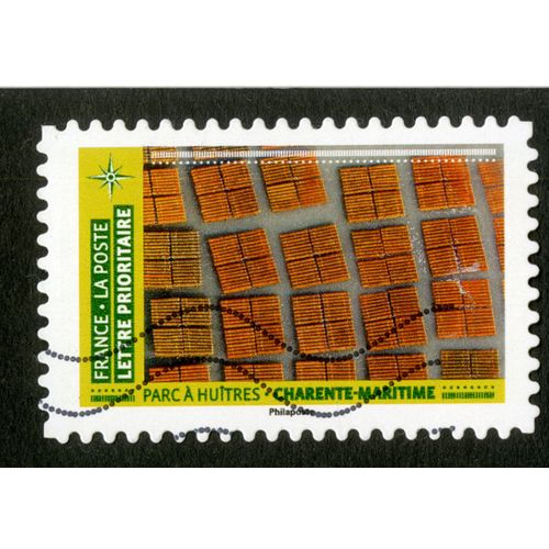 Timbre Oblitéré Parc À Huitres, Charente-Maritime, France, La Poste, Lettre Prioritaire
