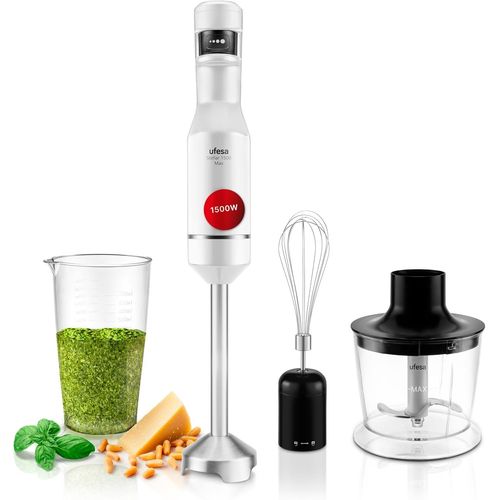 Mixeur Plongeant Stellar Max Touchspeed 1500W,Écran Digital,Vitesse Tactile Variable,4 Lames Haute Efficacité,Ergonomique,Anti-Éclaboussures,Verre Doseur,Émulsionneur Et Hachoir