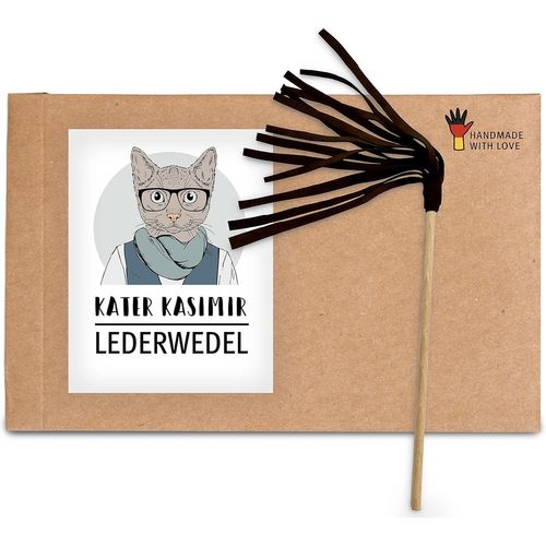 Canne À Pêche Durable Pour Chat Avec Bâton En Bois De Hêtre Et Cordon En Coton Beige. Jouet Durable Pour Chat Fabriqué À La Main Et Avec Amour En Allemagne