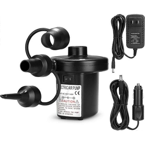 Pompe à air électrique, gonfleur/dégonfleur portable AGPtEK, 3 buses, 110V AC/12V DC