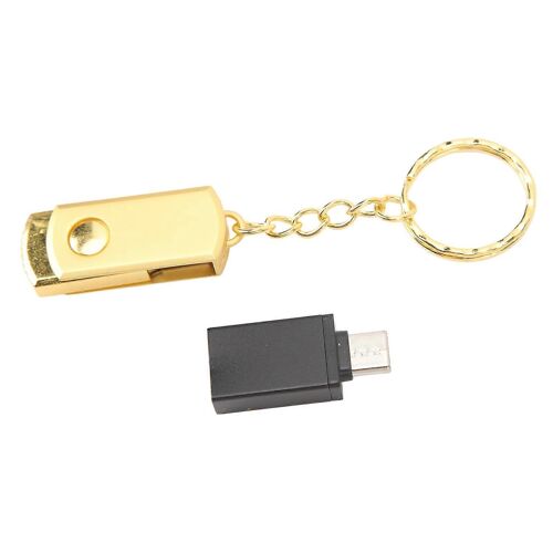 Clé USB Vitesse de transfert rapide Clé USB 2.0 avec adaptateur USB vers Type C pour ordinateur portable, tablette or 32 Go