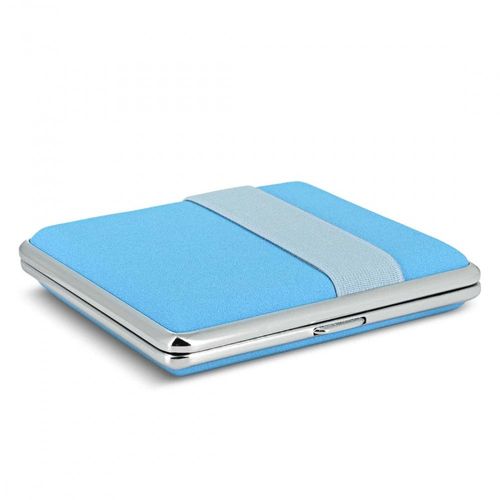 etui à cigarettes regular avec porte briquet rigide bleu