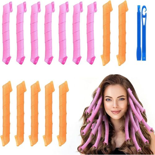 Diy Magic Hair Waves Curls Boucles En Spirale Sans Chaleur Bigoudis Kit De Coiffure Avec Crochets De Coiffage Pour Femmes, Filles, Cheveux Courts,Moyens, Longs