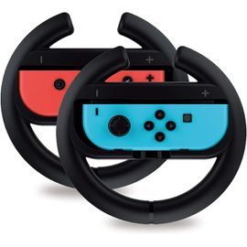 Lot De 2 Manettes De Volant Compatibles Nintendo Switch (Noires), Accessoires De Jeu De Course, Poignées De Manette Joy Con Pour Mario Race