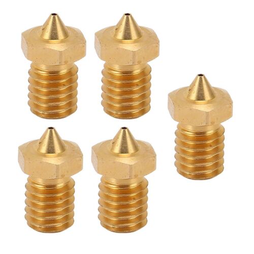 5pcs CHT V6 Buse d'imprimante 3D 3 trous Extrudeuse à haut débit Buses en laiton pour 1,75 mm PLA ABS TPU PA Matériaux 0,3 mm