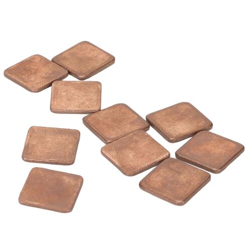 100pcs Dissipateur Thermique 401w/mk Conductivité Thermique Sans bavure Matériau en cuivre brillant Petit dissipateur thermique pour ordinateur portable GPU CPU 15x15x0.5mm